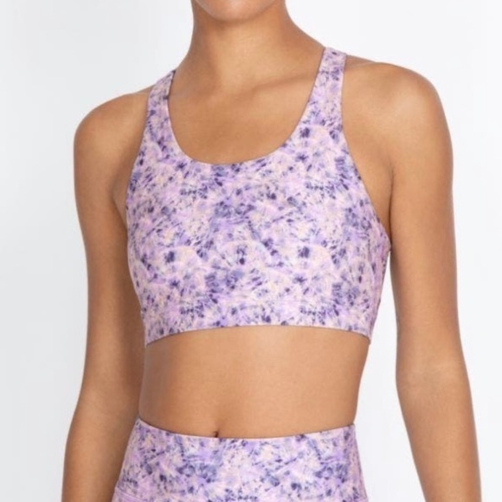 Johnny Was CALME Endurance Sports Bra NWT Multicolor‎ Purple Small